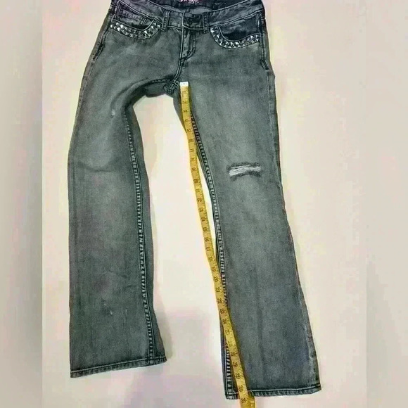 EXPRESS Studded Stella Bootcut Distressed Jeans - Picture 2 of 8